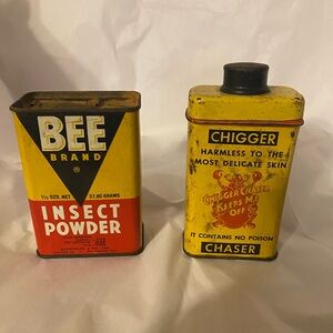 Vintage tins.  Colmans mustard, drenches ground cloves